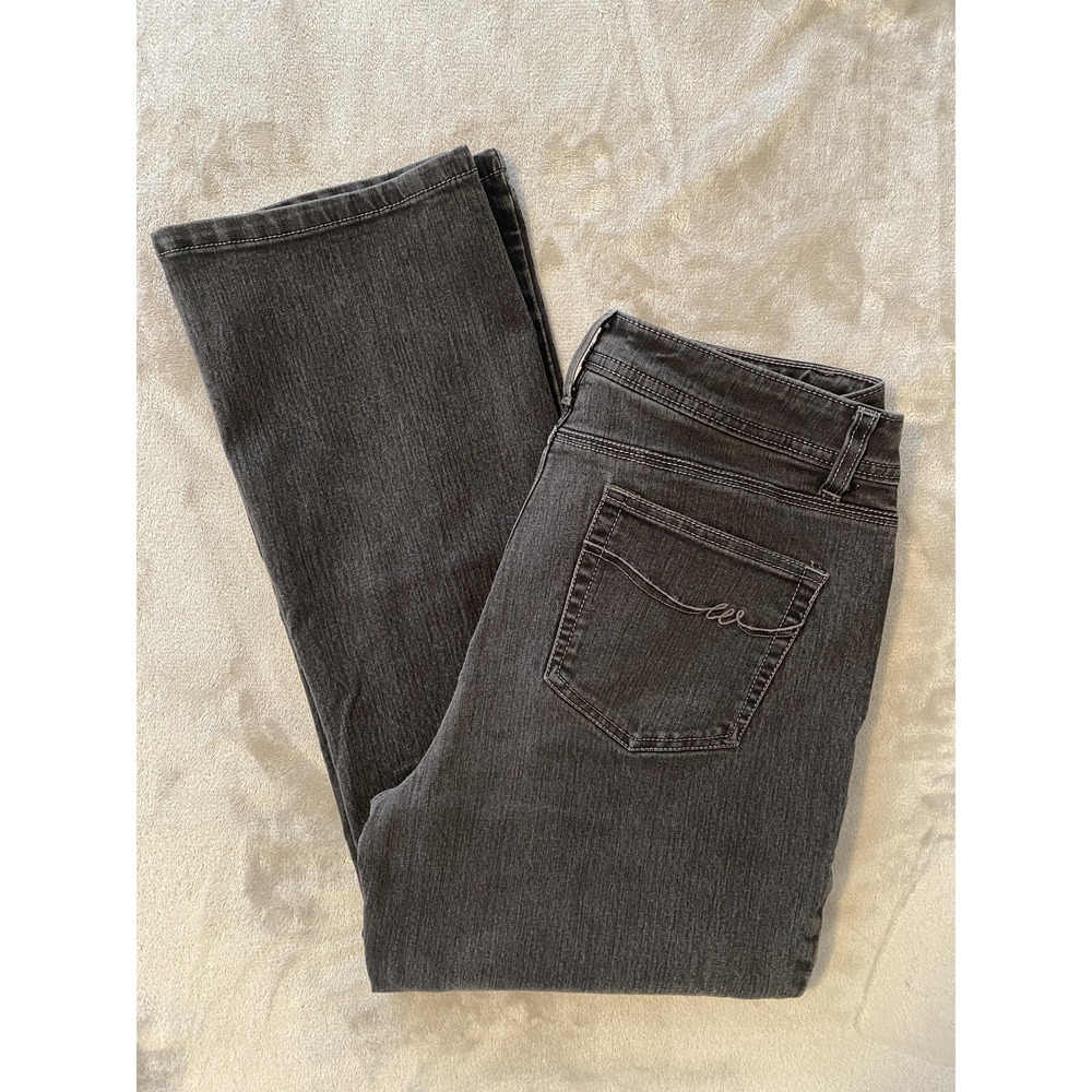 Wrangler Jeans Womens 12P‎ Gray Charcoal Boot Cut Petite Stretch Denim Western